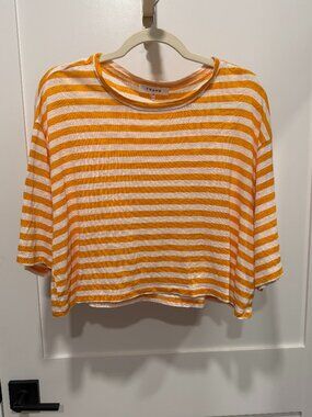 Frame Linen Crop T-shirt